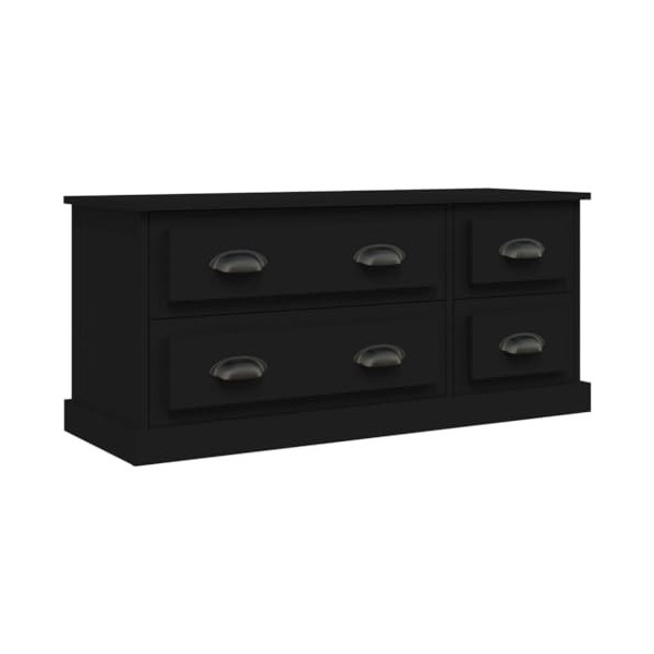 FAMIROSA Meuble TV Noir 100x35,5x45 cm Bois dingénierie 25.8KG 