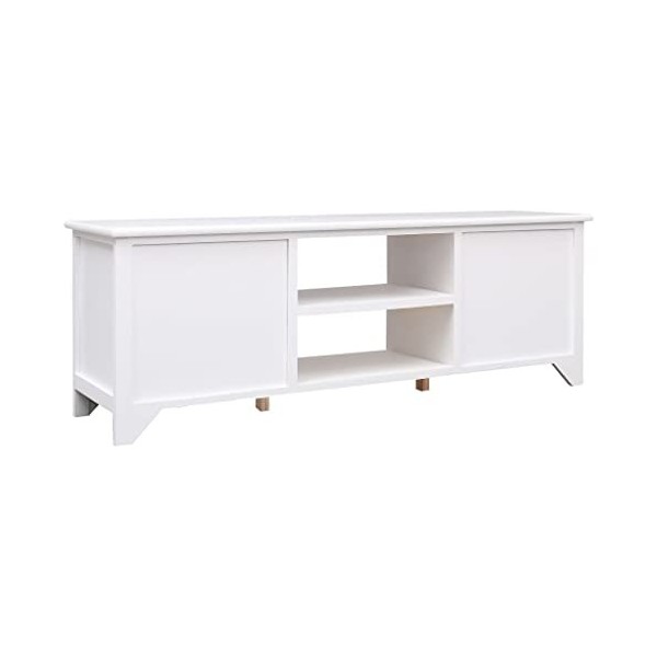 Générique Meuble TV Blanc 108x30x40 cm Bois de Paulownia Solide,11.15 KG,338515, Meubles, Meubles TV
