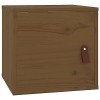 Metrile 80 x 30 x 30 cm - Armoire murale à 4 compartiments - Pour TV, salon, meuble TV - Bois de pin massif - Marron miel