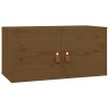 Metrile 80 x 30 x 30 cm - Armoire murale à 4 compartiments - Pour TV, salon, meuble TV - Bois de pin massif - Marron miel