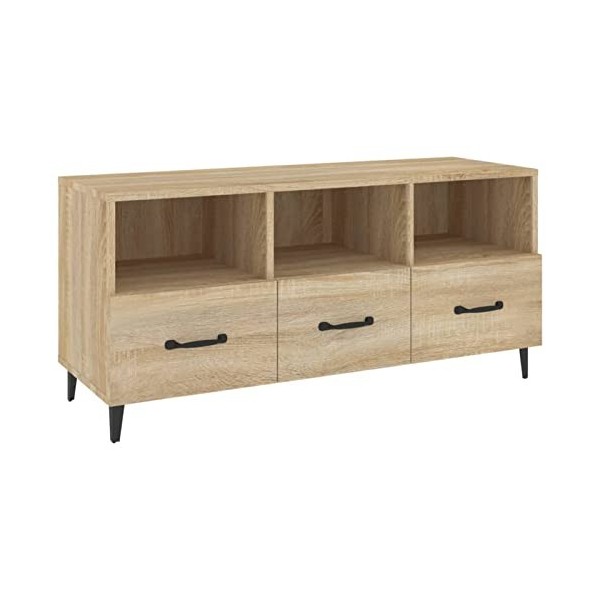 Camerina Meuble TV Chêne Sonoma 102x35x50 cm Bois dingénierie,Meuble TV,Meuble TV Moderne,Meuble de Salon