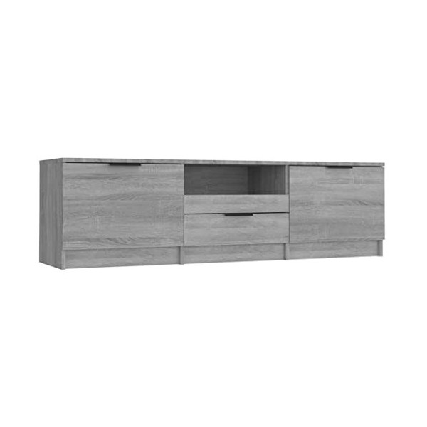 FAMIROSA Meuble TV Sonoma Gris 140x35x40 cm Bois dingénierie 26.2KG