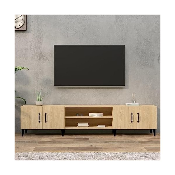 vidaXL Meuble TV, meuble TV, meuble média, meuble Hifi, buffet, salon centre de divertissement, style moderne, bois dingénie