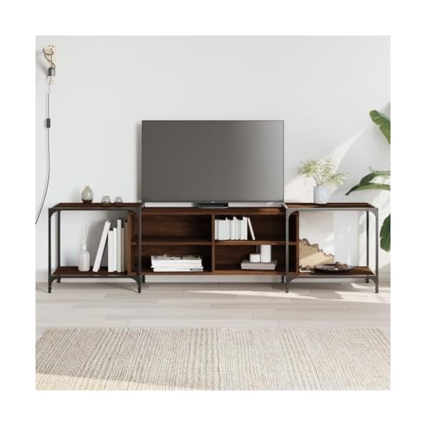 vidaXL Meuble TV chêne Marron 203x37x50 cm Bois dingénierie