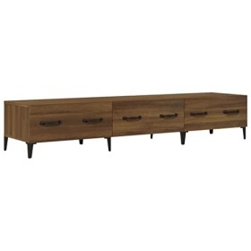 FAMIROSA Meuble TV Chêne Marron 150x34,5x30 cm Bois dingénierie 25.7KG 