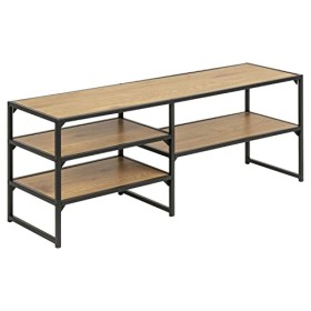 Marque Amazon - Movian Meuble TV avec 3&nbsp;étagères, chêne mat Wild Oak , structure métallique noire, Large, 120 x 33 x 46&nbsp;cm