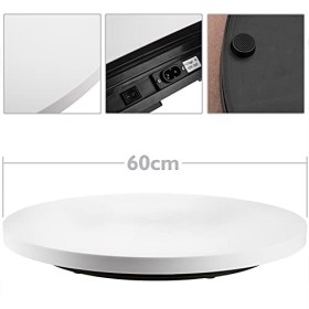 PrimeMatik - Base pivotante à Propulsion électrique de 60cm. Plate-Forme rotative motorisée Blanc