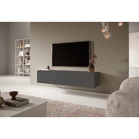 Selsey TELIRE Meuble TV, Melamine, Graphite, 140 cm