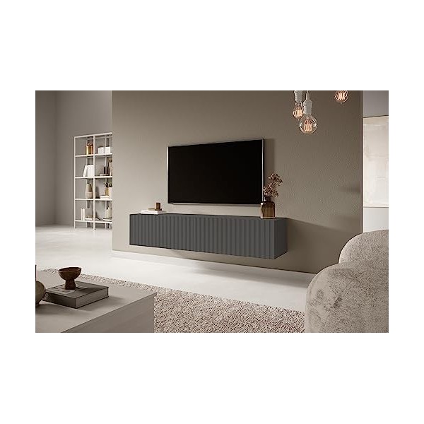 Selsey TELIRE Meuble TV, Melamine, Graphite, 140 cm