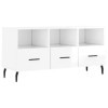 Annlera Meuble TV Blanc Brillant 102x36x50 cm Bois dingénierie Style Calme Banc TV Maison Chambre à Coucher Rangement Spacie