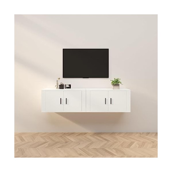 VEEKI Meuble TV, Meuble TV Suspendu, Meuble, Meuble TV avec Rangement,Meuble Industriel, Convient pour Salon ou Chambre, Meub