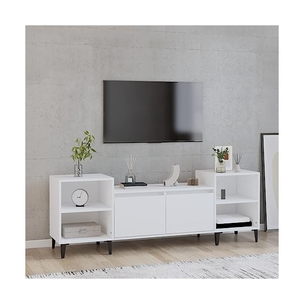 VEEKI Meuble TV, Meuble TV Suspendu, Meuble TV Industriel, Meuble TV Bois, Meuble Chambre, Convient pour Salon ou Chambre, Bl