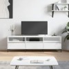 VEEKI Meuble TV, Meuble TV Suspendu, Meuble TV Industriel, Meuble TV Bois, Meuble Chambre, Convient pour Salon ou Chambre, Bl