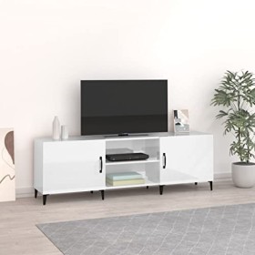 VEEKI Meuble TV, Meuble TV Suspendu, Meuble TV Industriel, Meuble TV Bois, Meuble Chambre, Convient pour Salon ou Chambre, Bl