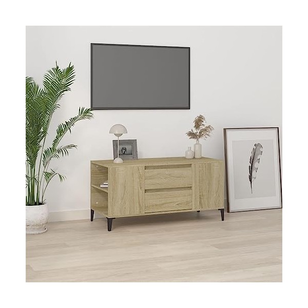 VEEKI Meuble TV, Meuble TV Suspendu, Meuble TV Industriel, Meuble TV Bois, Meuble Chambre, Convient pour Salon ou Chambre, Ch
