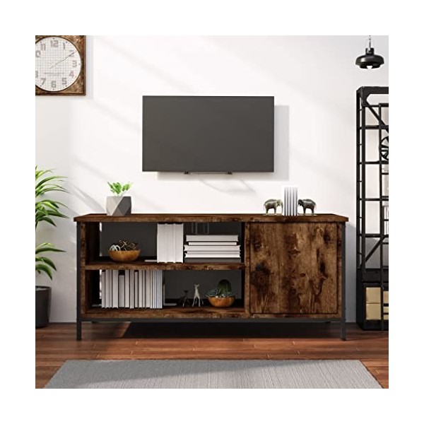 vidaXL Meuble TV, Armoire de Télévision avec 3 Compartiments, Meuble Télé avec Rangement Salon Salle de Séjour, Industriel, C