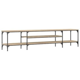 Camerina Meuble TV chêne Sonoma 201x35x45 cm Bois dingénierie et Fer,Meuble TV Étagère,Meuble dangle TV,Meuble Haut Salon