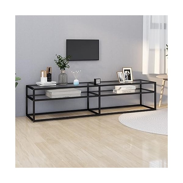 Générique Meuble TV Transparent 180x40x40,5 cm Verre trempé, 21.25 kg, 331722, Meubles, Meubles TV