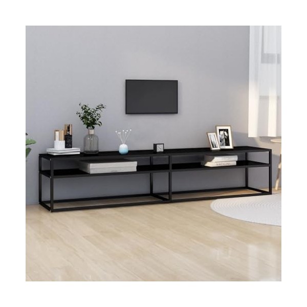 Générique Meuble TV Transparent 180x40x40,5 cm Verre trempé, 21.25 kg, 331722, Meubles, Meubles TV