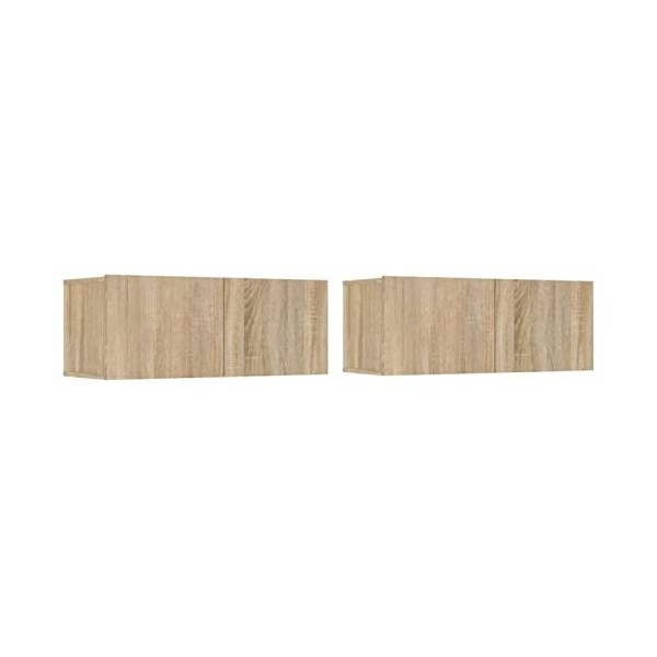 Camerina Meubles TV 2 pcs Chêne Sonoma 80x30x30 cm Bois dingénierie,Meuble TV,Meuble TV Moderne,Meuble de Salon
