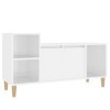 Higsose Meuble TV Salon Blanc Brillant 100x35x55 cm Bois dingénierie Design Tendance Armoire Multimédia Grand Espace de Rang