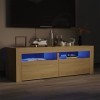 Keyur Meuble TV, Banc TV Buffet Bas Support de Télévision Meuble Télé Meuble TV avec lumières LED Chêne Sonoma 120x35x40 cm
