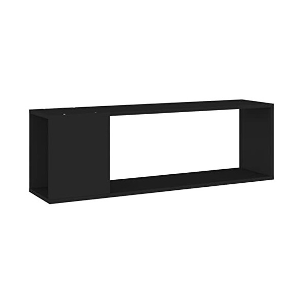 ZEYUAN Meuble TV Noir 100x24x32 cm Aggloméré,Meuble TV,Meuble TV Moderne,Meuble de Salon