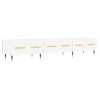 Annlera Meuble TV Blanc 150x36x30 cm Bois dingénierie Style Calme Banc TV Maison Chambre à Coucher Rangement Spacieux Ranger