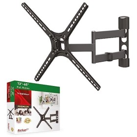 Barkan Support TV Mural pour écrans 13-65 Pouces, Inclinable et orientable, Mouvement Complet, Plats & incurvés ecran, Poids 