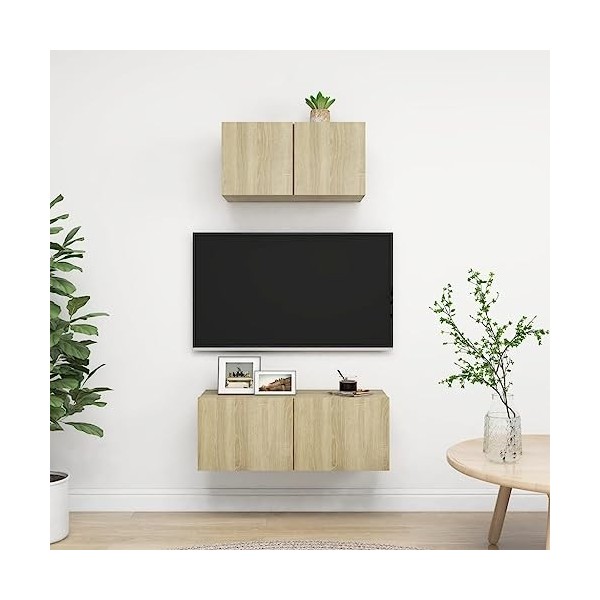 VEEKI Meuble TV, Meuble TV Suspendu, Meuble, Meuble TV avec Rangement,Meuble Industriel, Convient pour Salon ou Chambre, Ense