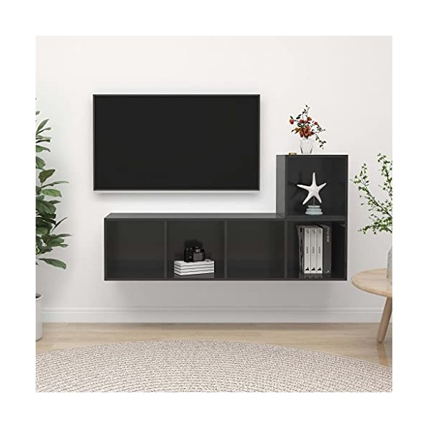 VEEKI Meuble TV, Meuble TV Suspendu, Meuble, Meuble TV avec Rangement,Meuble Industriel, Convient pour Salon ou Chambre, Ense