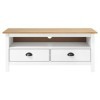 Keyur Meuble TV, Banc TV Buffet Bas Support de Télévision Meuble Télé Meuble TV Hill Range Blanc 110x40x47cm Bois de pin Soli