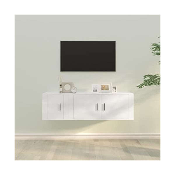 VEEKI Meuble TV, Meuble TV Suspendu, Meuble TV Industriel, Meuble TV Bois, Meuble Chambre, Convient pour Salon ou Chambre, En