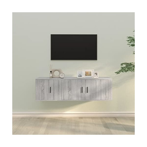 VEEKI Meuble TV, Meuble TV Suspendu, Meuble TV Industriel, Meuble TV Bois, Meuble Chambre, Convient pour Salon ou Chambre, En