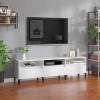 VEEKI Meuble TV, Meuble TV Suspendu, Meuble TV Industriel, Meuble TV Bois, Meuble Chambre, Convient pour Salon ou Chambre, Bl