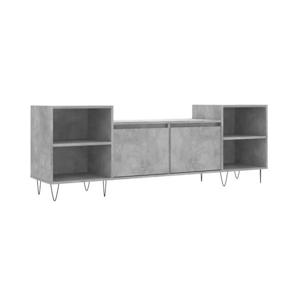 Camerina Meuble TV Gris béton 160x35x55 cm Bois dingénierie,Meuble TV,Table TV,Ensemble Meuble TV