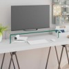 TANZEM Meuble TV/pour Moniteur 80 x 30 x 13 cm Verre Transparent,Meuble TV,Table TV,Ensemble Meuble TV