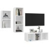 Générique Ensemble de Meuble TV 3 pcs Blanc Aggloméré,50 KG,3079628, Meubles, Meubles TV
