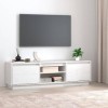 Générique Meuble TV Blanc 140x35x40 cm Bois de pin Massif,15.75 KG,814315, Meubles, Meubles TV