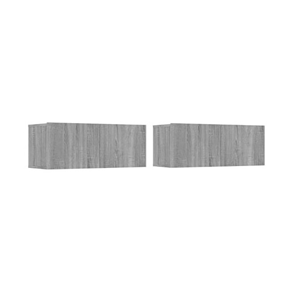 Camerina Meubles TV 2 pcs Sonoma Gris 80x30x30 cm Bois dingénierie,Meuble TV,Meuble TV Moderne,Meuble de Salon