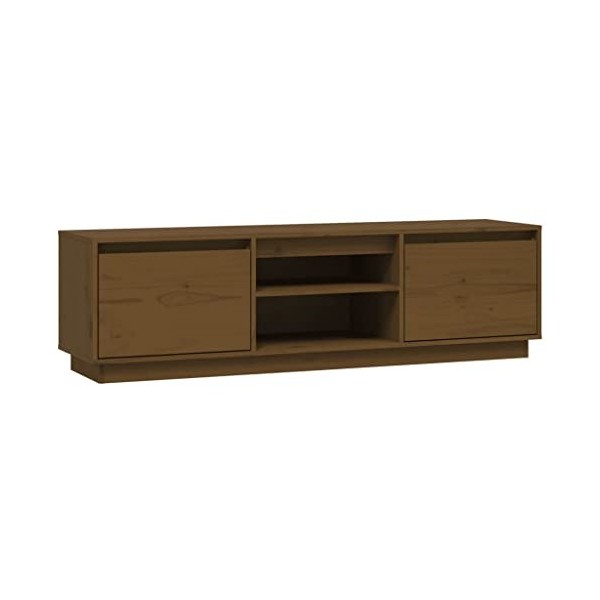 Générique Meuble TV Marron Miel 140x35x40 cm Bois de pin Massif,15.75 KG,814317, Meubles, Meubles TV