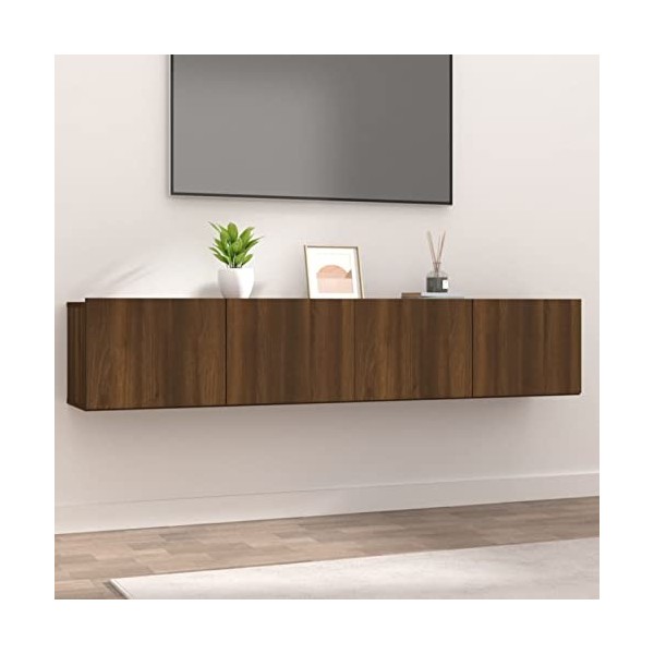 Camerina Meubles TV 2 pcs Chêne Marron 80x30x30 cm Bois dingénierie,Meuble TV,Meuble TV Moderne,Meuble de Salon