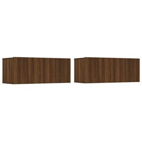 Camerina Meubles TV 2 pcs Chêne Marron 80x30x30 cm Bois dingénierie,Meuble TV,Meuble TV Moderne,Meuble de Salon