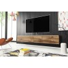 Meuble TV Donna, Largeur 140 cm, Lowboard TV, Debout ou Suspendu, Meuble Salon, Panneaux de Particules stratifiés, Style Mode