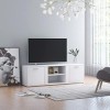 Meuble TV avec 2 Portes | Style Scandinave | Rangement matériel télé Audio Video Gaming | 120x34x37cm Blanc