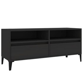 Higsose Meuble TV Noir 100x34,5x44,5 cm Bois dingénierie Classique Unité TV Dessus Robuste Unité Multimédia Placer Objets Dé