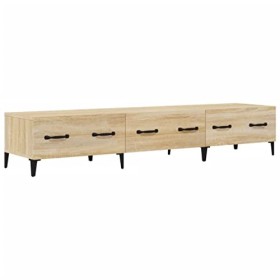 Annlera Meuble TV Chêne Sonoma 150x34,5x30 cm Bois dingénierie Classique Banc TV Décorer Pièce Minimaliste Armoire TV Foncti