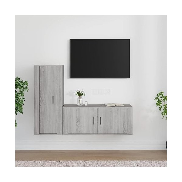 Meuble TV,Étagère TV Flottante, Support de Télévision Flottant Fixé au Mur Centre de Console Multimédia de Divertissement Gra