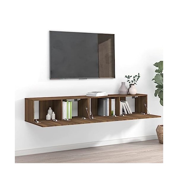 WREWING Meuble TV,Bas Table TV Support de Télévision en Bois pour Salon Chambre Salle à Manger,Support pour Téléviseur Jusqu’