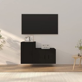 VEEKI Meuble TV, Meuble TV Suspendu, Meuble TV Industriel, Meuble TV Bois, Meuble Chambre, Convient pour Salon ou Chambre, En